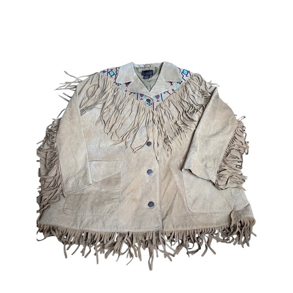 NWT Vintage Via Accenti Suede Fringe Jacket Women's 1X/2X Southwest Boho Western - Picture 8 of 16